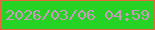 文字の大きさ：4、枠の色：e8643f、背景の色：26d224、文字の色：cb98be 無料ブログパーツのブログ時計