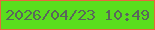 文字の大きさ：4、枠の色：e8673e、背景の色：5ade1d、文字の色：59675b 無料ブログパーツのブログ時計