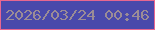 文字の大きさ：3、枠の色：e86790、背景の色：4a49ab、文字の色：9b8c96 無料ブログパーツのブログ時計