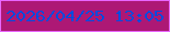 文字の大きさ：2、枠の色：e867fd、背景の色：ad1875、文字の色：014bdf 無料ブログパーツのブログ時計