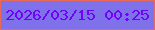 文字の大きさ：3、枠の色：e86859、背景の色：7e71e9、文字の色：7102f8 無料ブログパーツのブログ時計