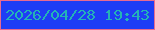 文字の大きさ：2、枠の色：e86b90、背景の色：1e3df5、文字の色：24b3b6 無料ブログパーツのブログ時計