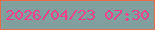 文字の大きさ：3、枠の色：e86d4c、背景の色：819f9c、文字の色：f6418d 無料ブログパーツのブログ時計