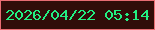 文字の大きさ：5、枠の色：e86d73、背景の色：310d09、文字の色：22f082 無料ブログパーツのブログ時計