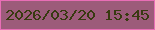 文字の大きさ：5、枠の色：e86eb6、背景の色：9c5b7a、文字の色：383a10 無料ブログパーツのブログ時計