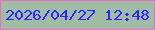 文字の大きさ：1、枠の色：e86ec8、背景の色：a0bca4、文字の色：3125ff 無料ブログパーツのブログ時計