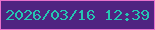 文字の大きさ：5、枠の色：e871cc、背景の色：502381、文字の色：25c6b2 無料ブログパーツのブログ時計