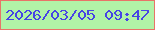 文字の大きさ：5、枠の色：e87468、背景の色：b1f3a7、文字の色：4744e5 無料ブログパーツのブログ時計