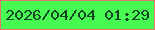 文字の大きさ：1、枠の色：e8756e、背景の色：47f951、文字の色：134622 無料ブログパーツのブログ時計