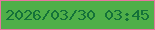 文字の大きさ：1、枠の色：e875a1、背景の色：4faf49、文字の色：147239 無料ブログパーツのブログ時計