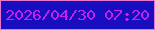 文字の大きさ：5、枠の色：e876ce、背景の色：180ebf、文字の色：c421ec 無料ブログパーツのブログ時計