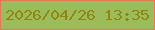 文字の大きさ：5、枠の色：e8775a、背景の色：9cbb5b、文字の色：938610 無料ブログパーツのブログ時計