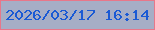 文字の大きさ：5、枠の色：e8778a、背景の色：a6aec6、文字の色：1a5ad4 無料ブログパーツのブログ時計