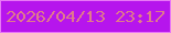 文字の大きさ：4、枠の色：e878f6、背景の色：b615ed、文字の色：e07a8b 無料ブログパーツのブログ時計