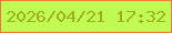 文字の大きさ：3、枠の色：e87a42、背景の色：c0fa53、文字の色：9bb01f 無料ブログパーツのブログ時計