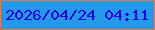 文字の大きさ：1、枠の色：e87a4a、背景の色：2399ea、文字の色：2201e3 無料ブログパーツのブログ時計