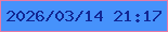 文字の大きさ：1、枠の色：e87aa5、背景の色：4692fb、文字の色：122794 無料ブログパーツのブログ時計