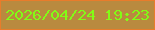 文字の大きさ：3、枠の色：e87c2b、背景の色：b98a3f、文字の色：82fb16 無料ブログパーツのブログ時計