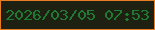 文字の大きさ：3、枠の色：e87d26、背景の色：1e2111、文字の色：207a34 無料ブログパーツのブログ時計
