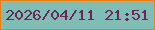 文字の大きさ：5、枠の色：e87f13、背景の色：7fbdb5、文字の色：6b2658 無料ブログパーツのブログ時計