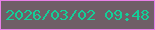 文字の大きさ：5、枠の色：e880e8、背景の色：6f5e67、文字の色：13cf98 無料ブログパーツのブログ時計