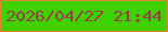 文字の大きさ：2、枠の色：e8823a、背景の色：3fd102、文字の色：973d47 無料ブログパーツのブログ時計