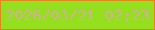 文字の大きさ：2、枠の色：e88420、背景の色：94e01f、文字の色：d3af94 無料ブログパーツのブログ時計