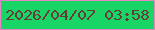 文字の大きさ：2、枠の色：e886c4、背景の色：18d565、文字の色：653c3a 無料ブログパーツのブログ時計