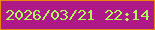 文字の大きさ：2、枠の色：e88809、背景の色：ae1987、文字の色：b1fd5b 無料ブログパーツのブログ時計