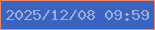 文字の大きさ：4、枠の色：e88870、背景の色：3965c1、文字の色：a0adda 無料ブログパーツのブログ時計