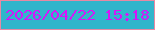 文字の大きさ：5、枠の色：e889a3、背景の色：31b5cb、文字の色：d416f8 無料ブログパーツのブログ時計