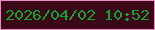文字の大きさ：5、枠の色：e88dc6、背景の色：3b0818、文字の色：13a335 無料ブログパーツのブログ時計