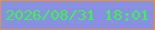 文字の大きさ：2、枠の色：e89033、背景の色：8890e1、文字の色：3af64a 無料ブログパーツのブログ時計