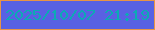 文字の大きさ：3、枠の色：e89446、背景の色：5861e3、文字の色：0caab4 無料ブログパーツのブログ時計