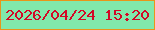 文字の大きさ：5、枠の色：e8951a、背景の色：81e8ac、文字の色：d30826 無料ブログパーツのブログ時計