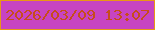 文字の大きさ：2、枠の色：e89715、背景の色：c744c2、文字の色：c74c1b 無料ブログパーツのブログ時計