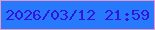 文字の大きさ：3、枠の色：e897cb、背景の色：277afb、文字の色：3413db 無料ブログパーツのブログ時計