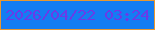 文字の大きさ：5、枠の色：e89830、背景の色：147df2、文字の色：6a3be7 無料ブログパーツのブログ時計