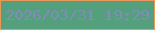 文字の大きさ：4、枠の色：e8995a、背景の色：54a07c、文字の色：808dba 無料ブログパーツのブログ時計