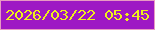 文字の大きさ：2、枠の色：e89ac3、背景の色：9e18c4、文字の色：eef01a 無料ブログパーツのブログ時計