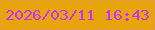 文字の大きさ：4、枠の色：e89b35、背景の色：e6a60b、文字の色：cb2ffb 無料ブログパーツのブログ時計
