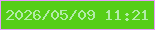 文字の大きさ：5、枠の色：e89bfd、背景の色：56ce17、文字の色：b2eca8 無料ブログパーツのブログ時計