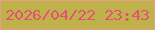 文字の大きさ：5、枠の色：e89e87、背景の色：bfb24a、文字の色：e55073 無料ブログパーツのブログ時計