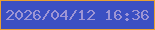 文字の大きさ：4、枠の色：e8a032、背景の色：3b4fc2、文字の色：9d95d5 無料ブログパーツのブログ時計