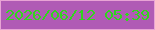 文字の大きさ：3、枠の色：e8a4d5、背景の色：b05bb5、文字の色：31d61d 無料ブログパーツのブログ時計