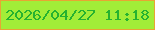 文字の大きさ：1、枠の色：e8a533、背景の色：a2ed38、文字の色：26b230 無料ブログパーツのブログ時計