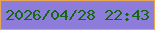 文字の大きさ：3、枠の色：e8a653、背景の色：8d7cda、文字の色：146811 無料ブログパーツのブログ時計