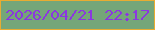 文字の大きさ：5、枠の色：e8ac32、背景の色：75a679、文字の色：8b37e0 無料ブログパーツのブログ時計