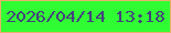 文字の大きさ：1、枠の色：e8af6c、背景の色：30fc33、文字の色：44427e 無料ブログパーツのブログ時計
