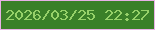 文字の大きさ：3、枠の色：e8b1e6、背景の色：3a8028、文字の色：96d169 無料ブログパーツのブログ時計